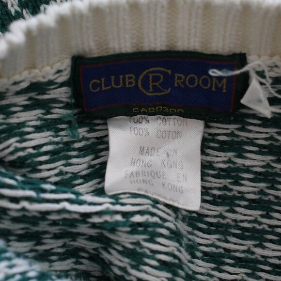 Vintage Green CLUB ROOM Pullover Sweater Slouchy Houndstooth Women's Large - Picture 6 of 6